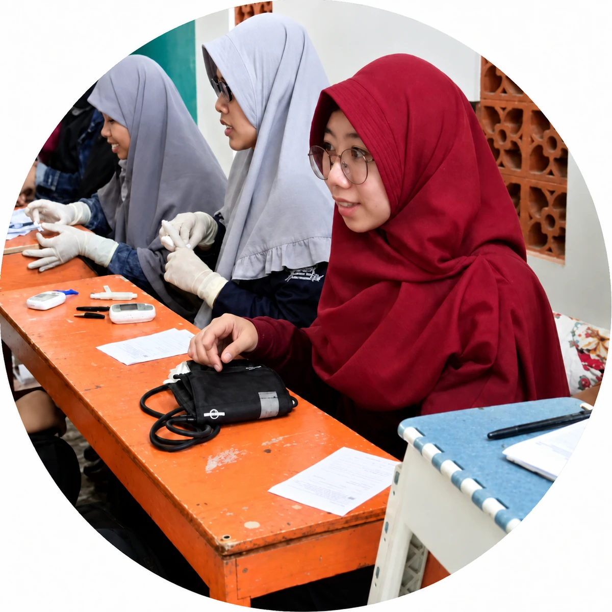Ravika Andinie, alumni Cordova, dalam kegiatan pelayanan kesehatan